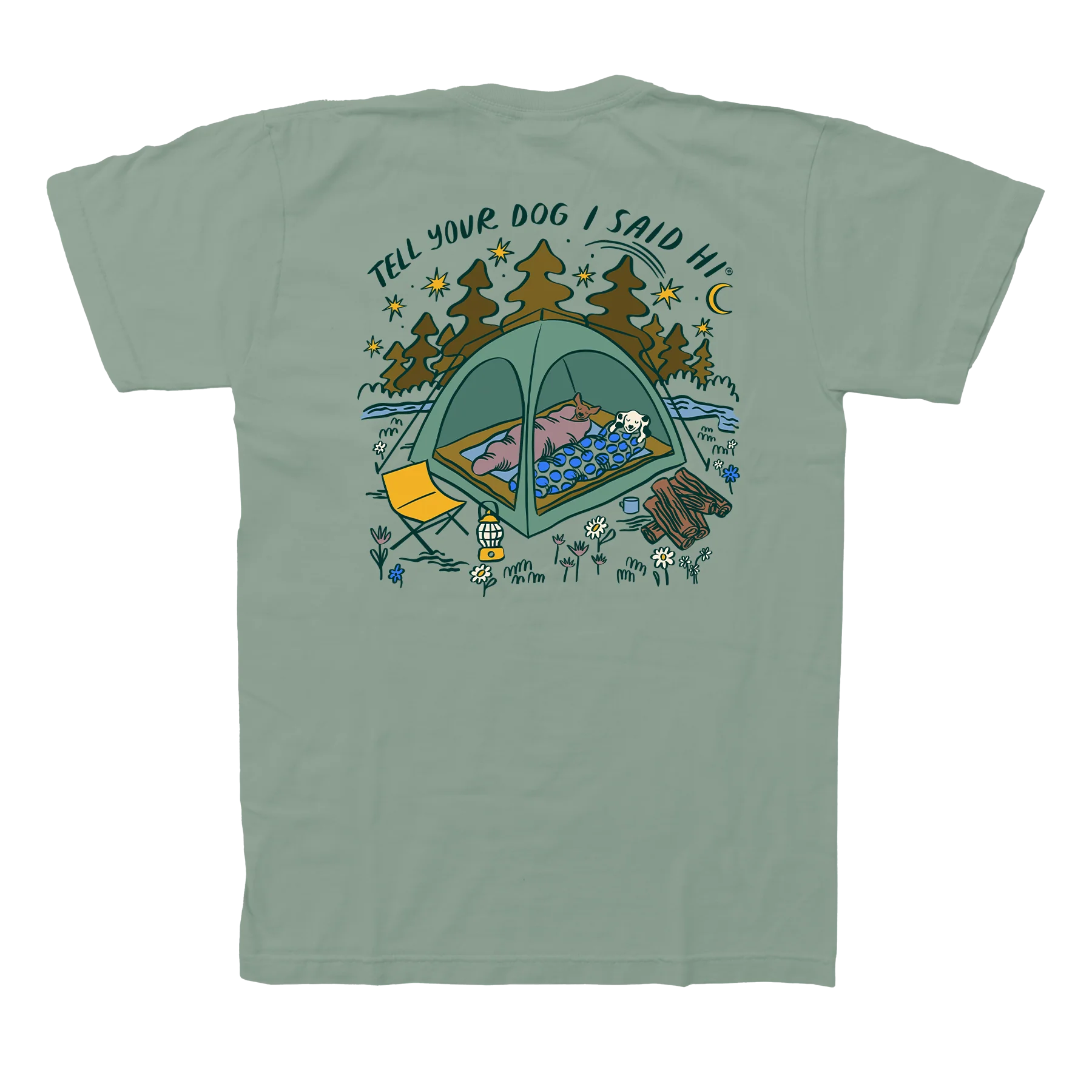 Camping Dogs Tee - Sage - Image 3