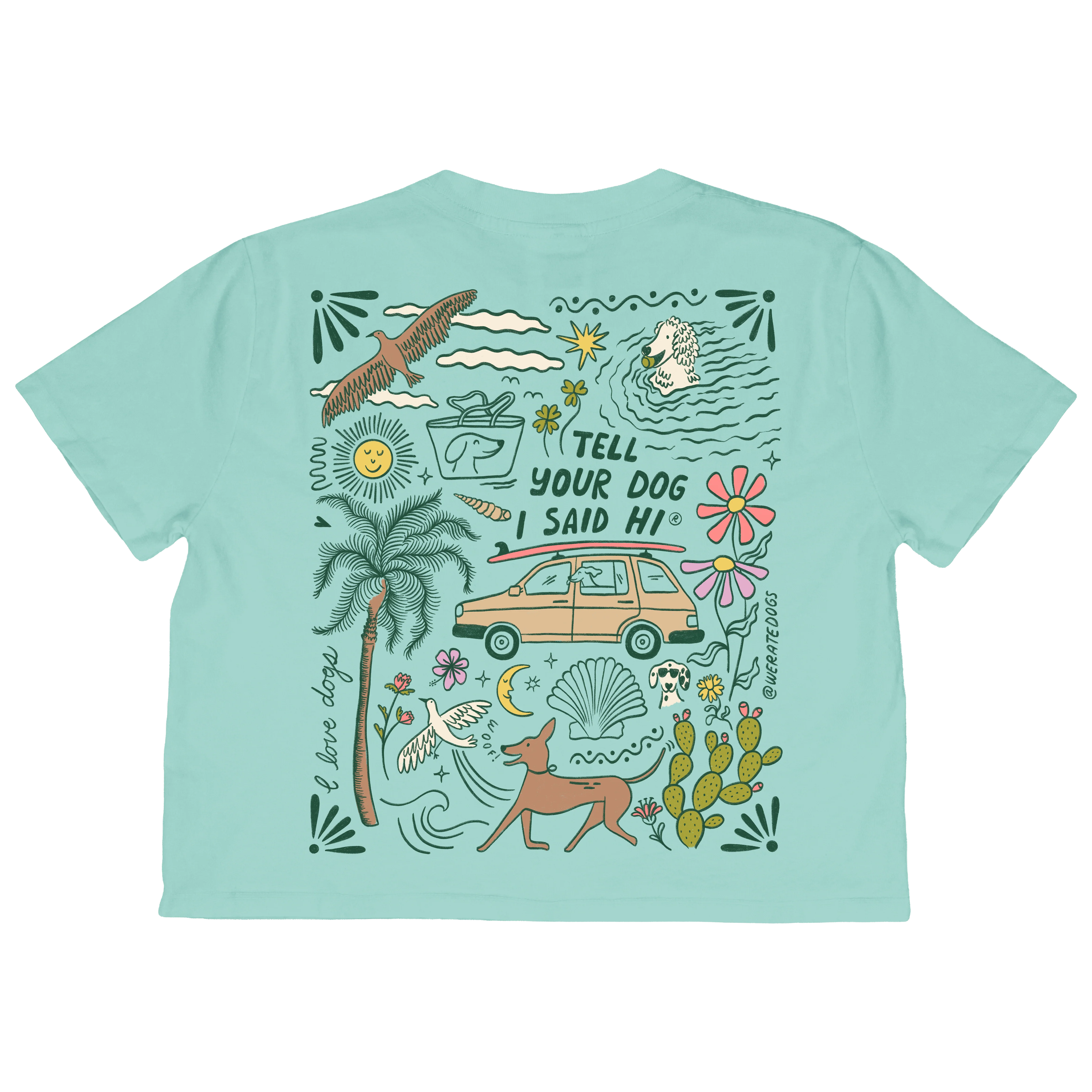 Roadtrip Doodles Crop Top - Mint - Image 3