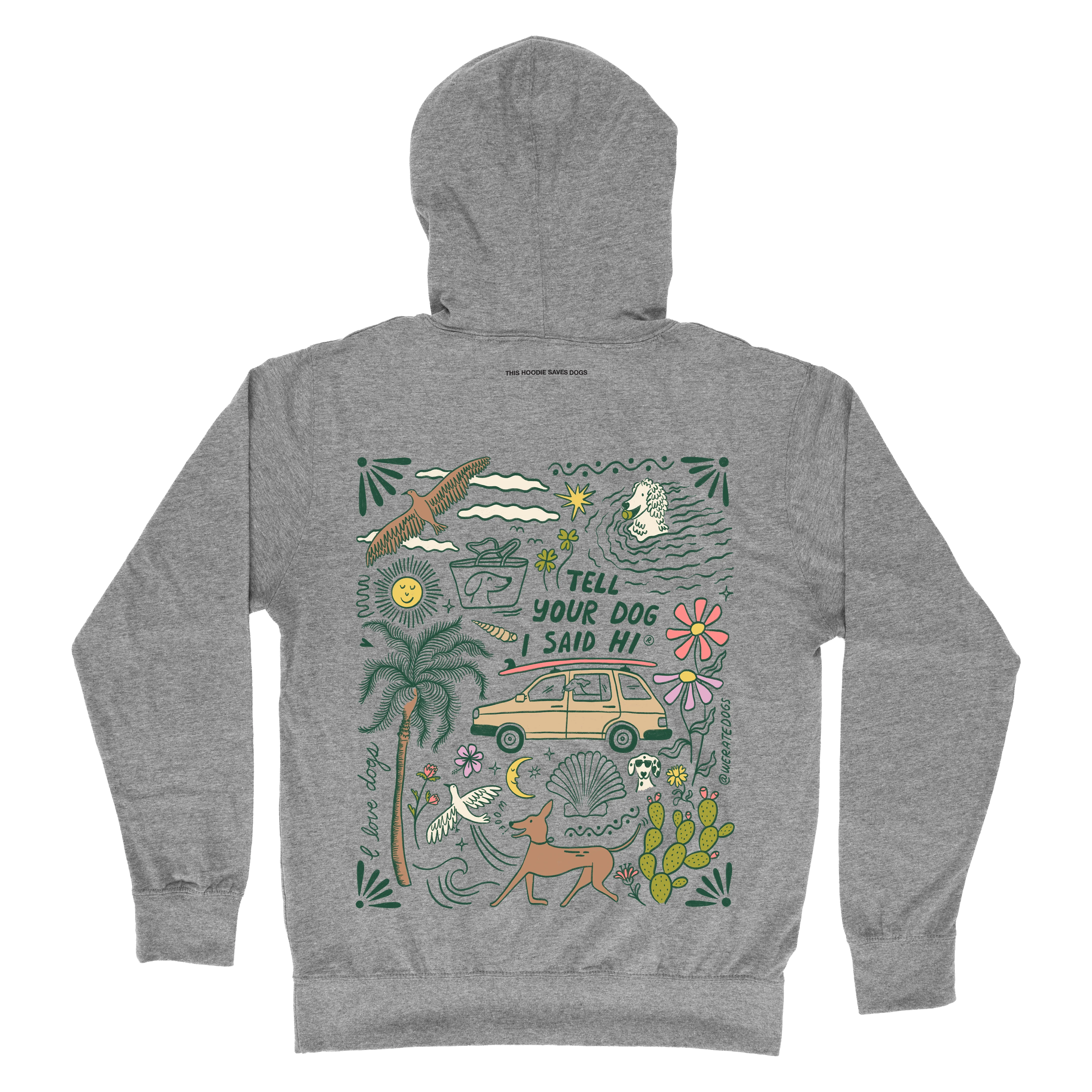 Roadtrip Doodles Lightweight Hoodie - Gunmetal Heather - Image 3