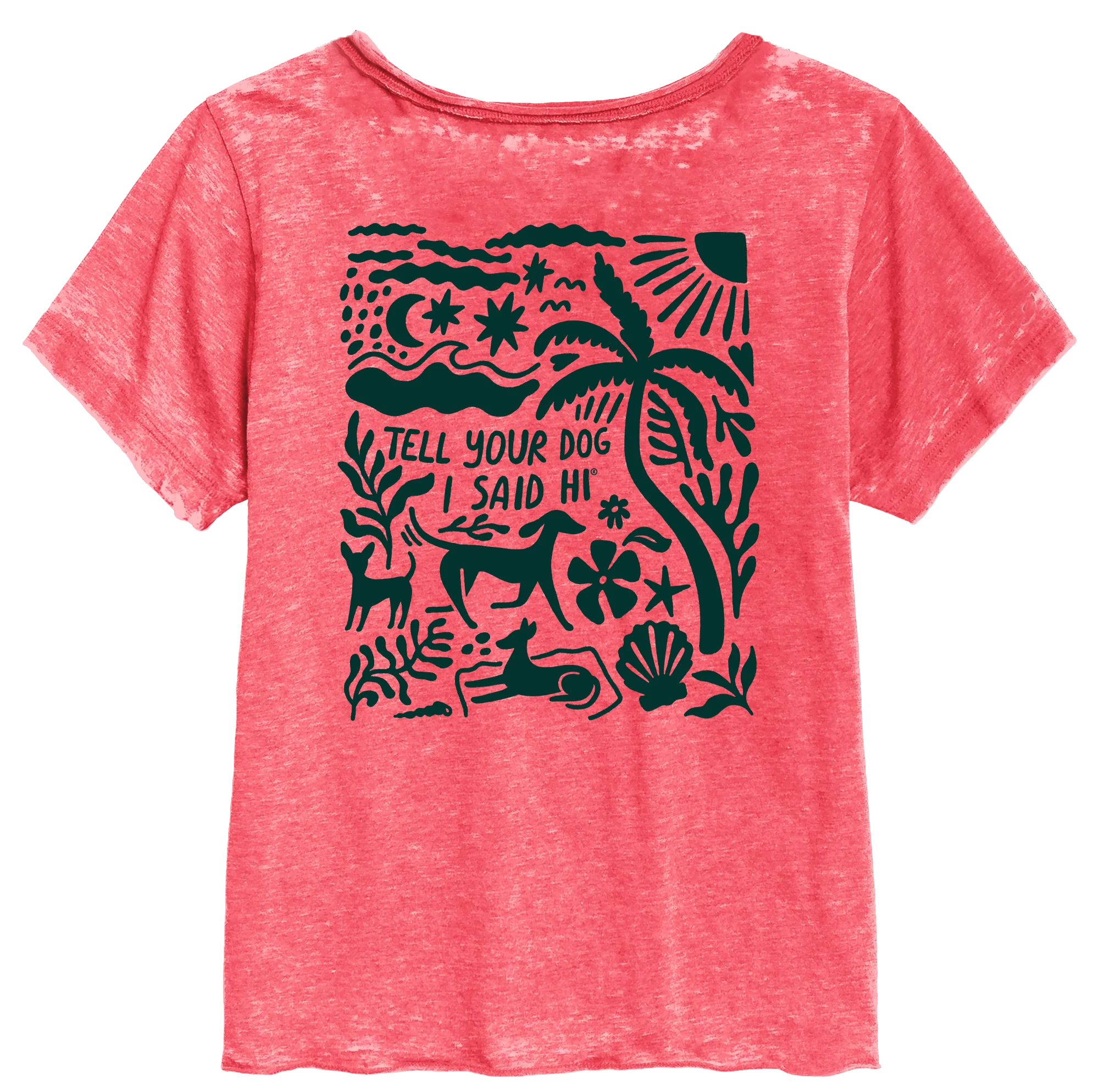 Seaside Silhouettes Burnout V-Neck - Heather Hibiscus - Image 3
