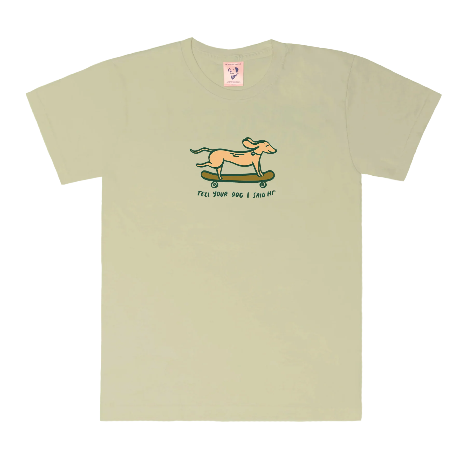 Skateboard Dog Tee - Pear