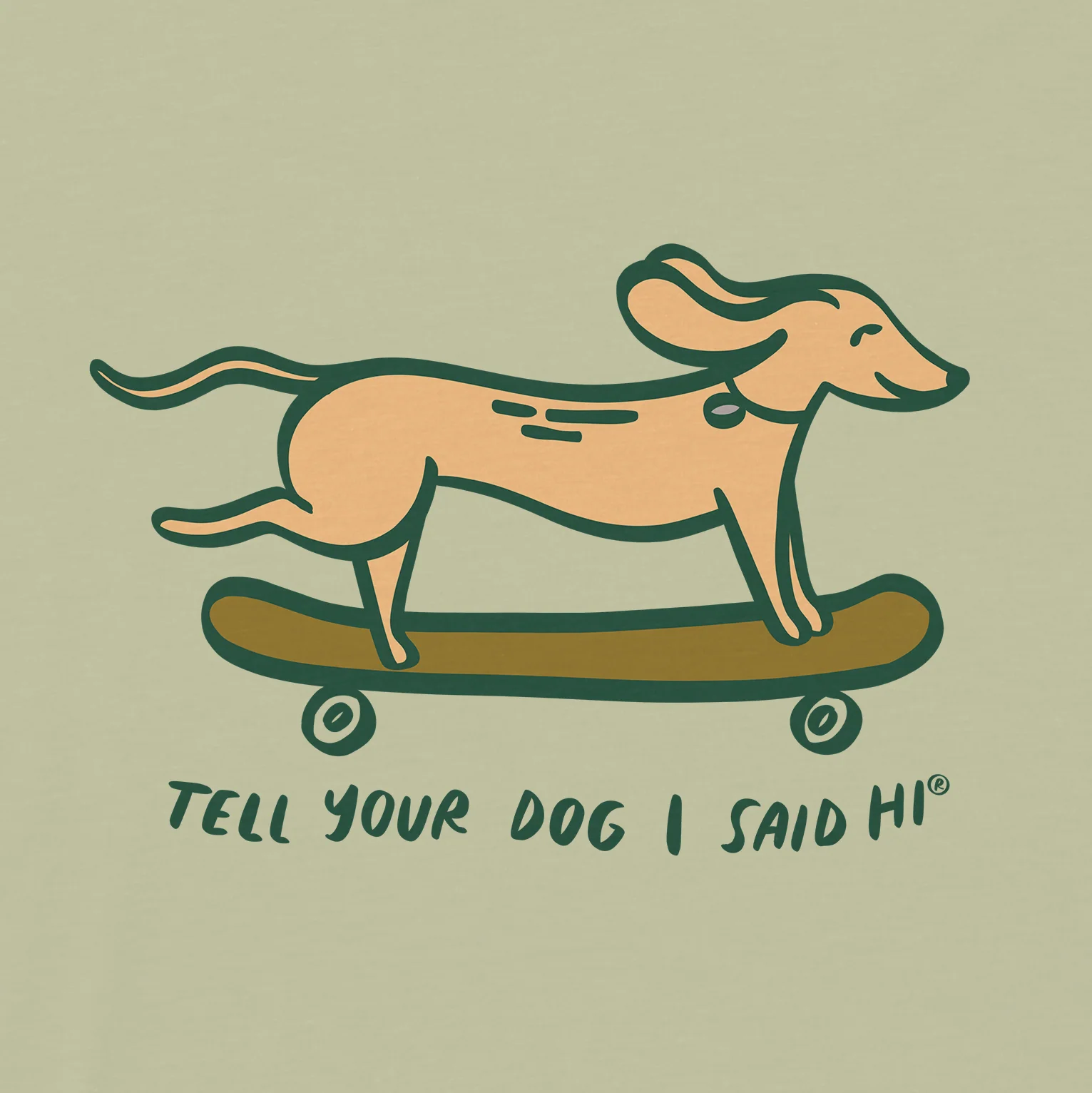 Skateboard Dog Tee - Pear - Image 2