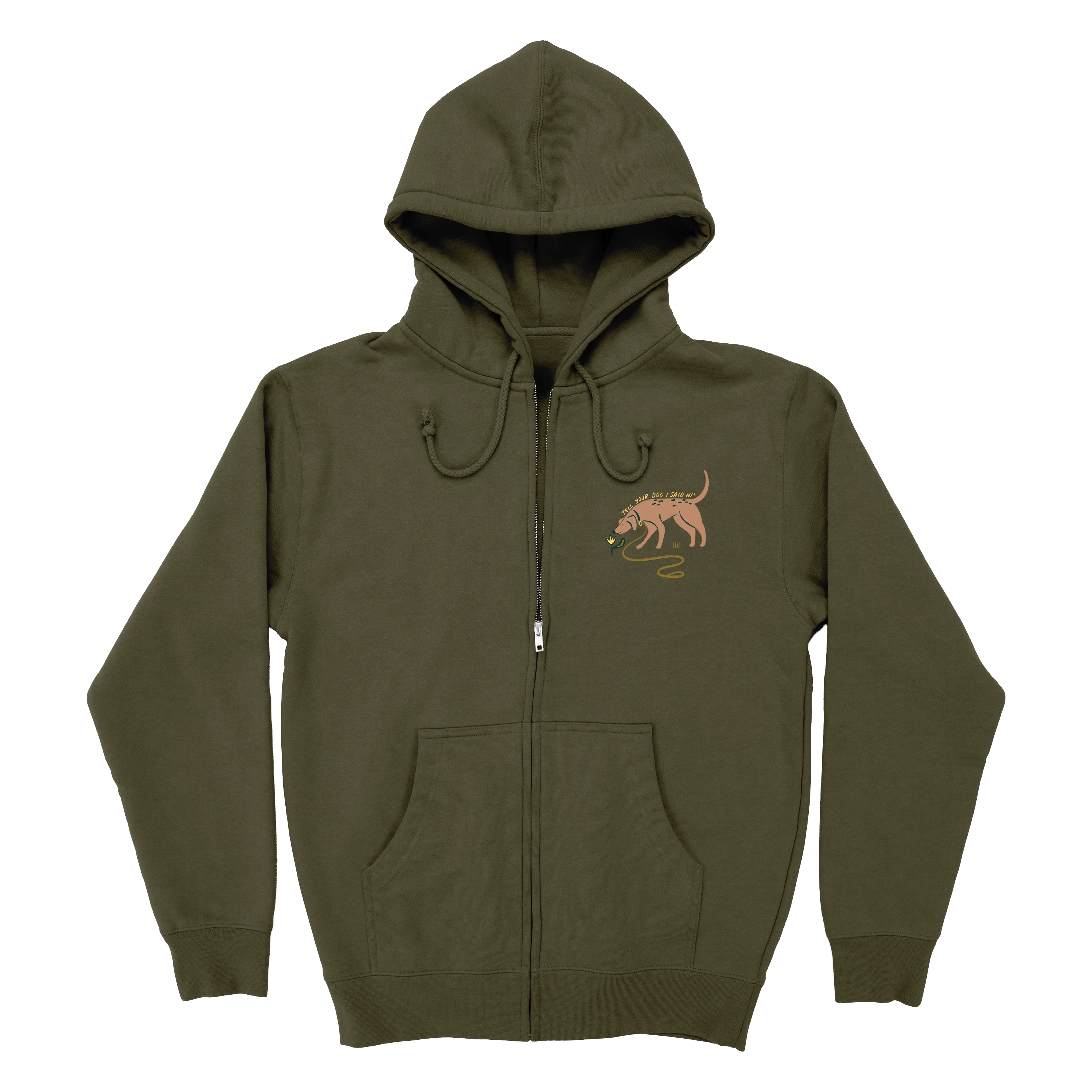 Sniff Sniff Zip Hoodie - Army