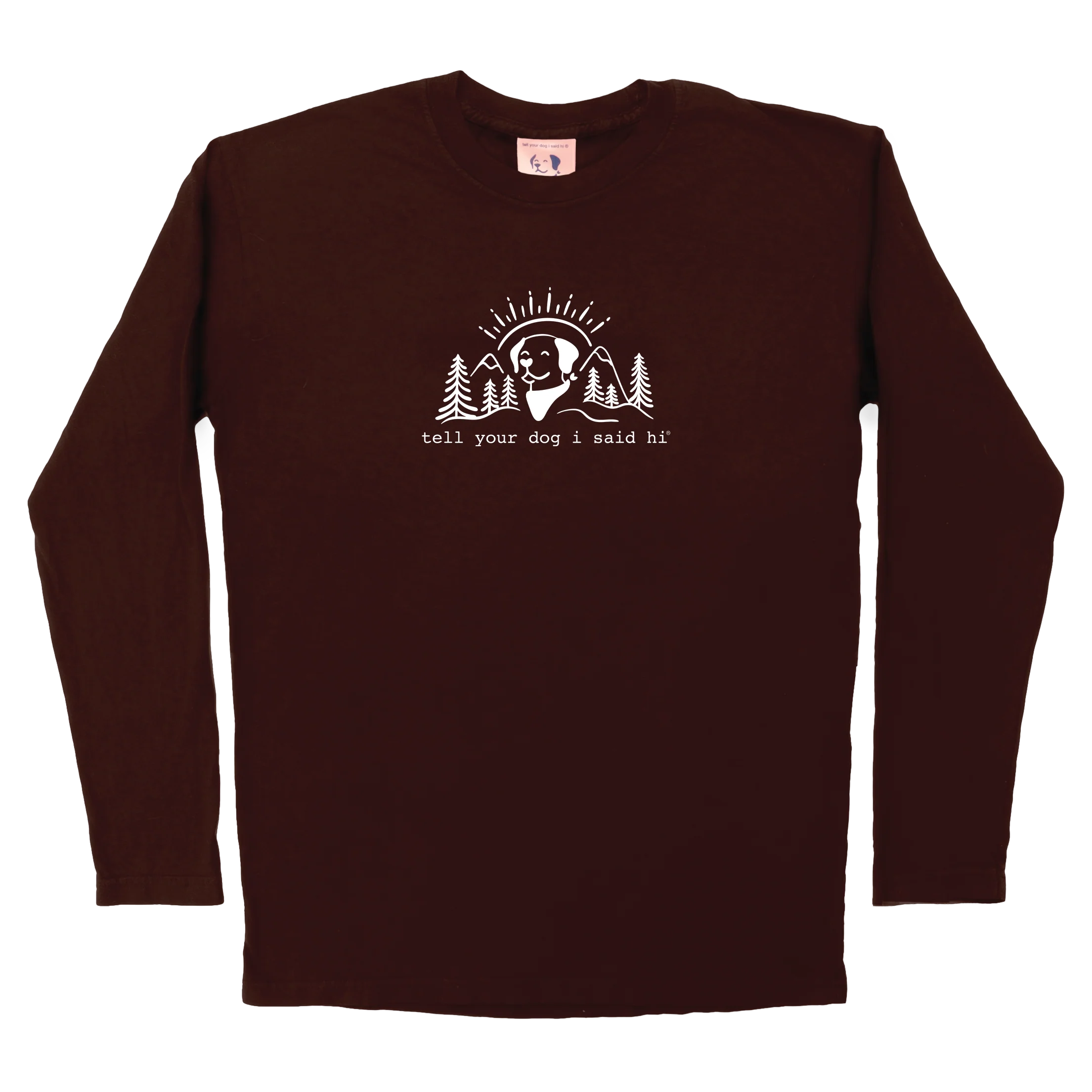 Summit Pup Long Sleeve Tee - Chocolate
