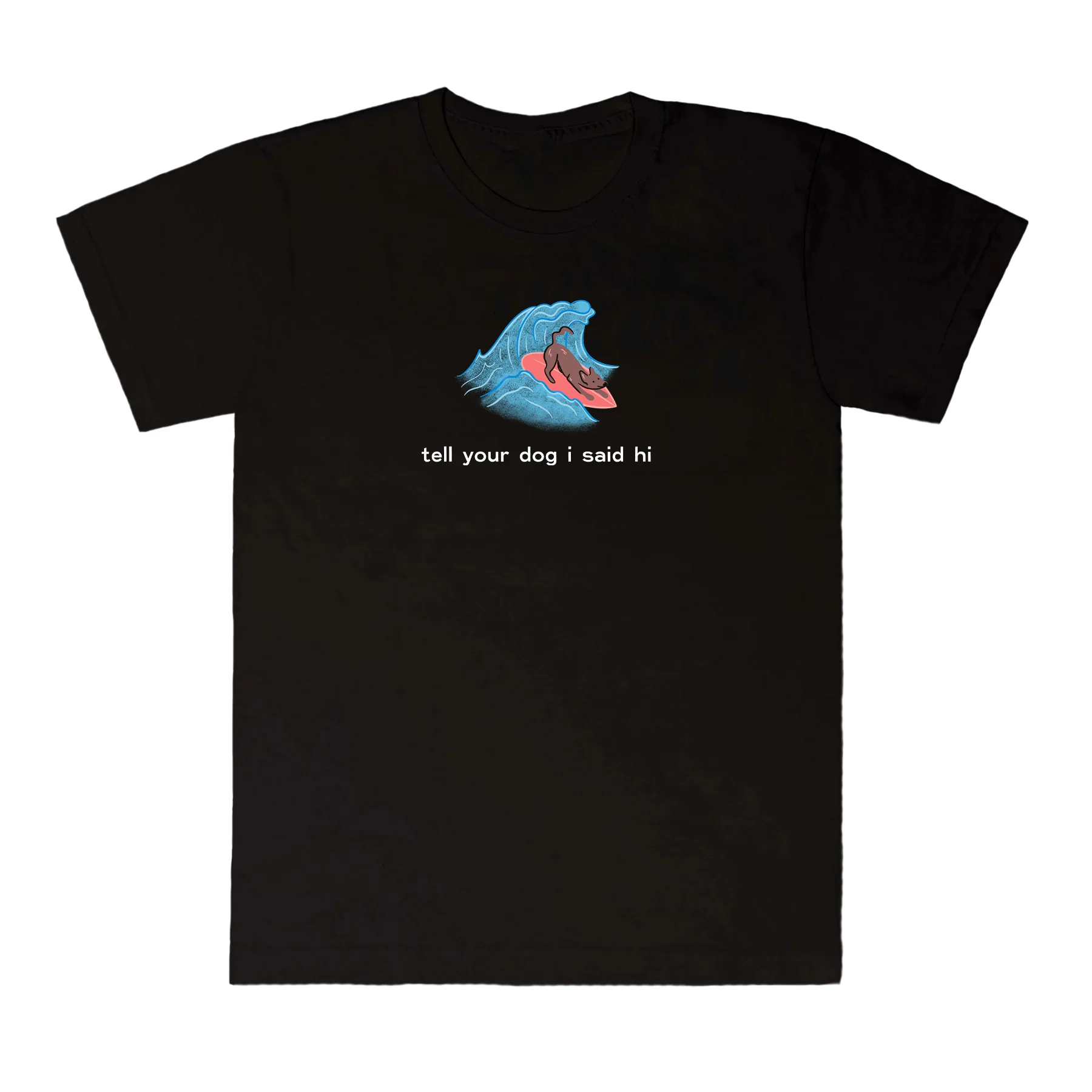 Surfing Dog Tee - Black