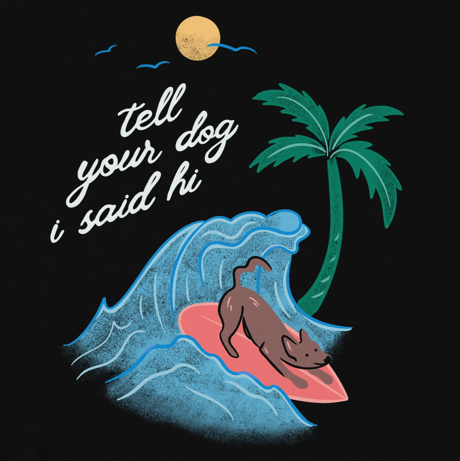 Surfing Dog Tee - Black - Image 2