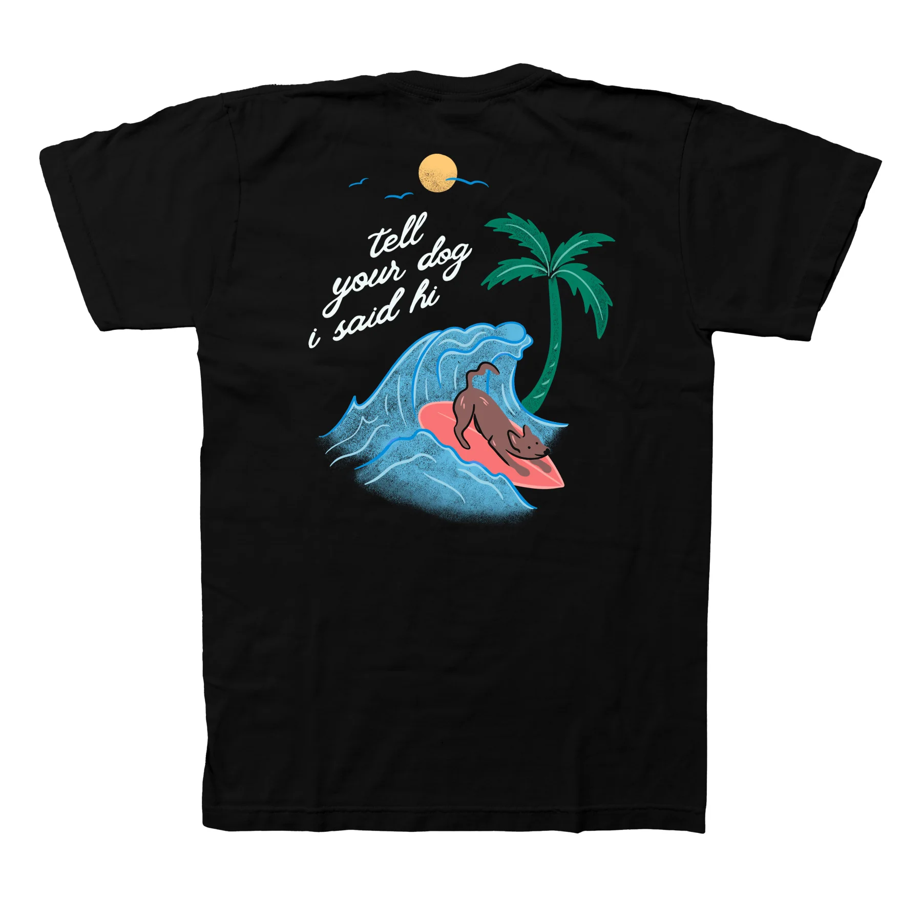 Surfing Dog Tee - Black - Image 3