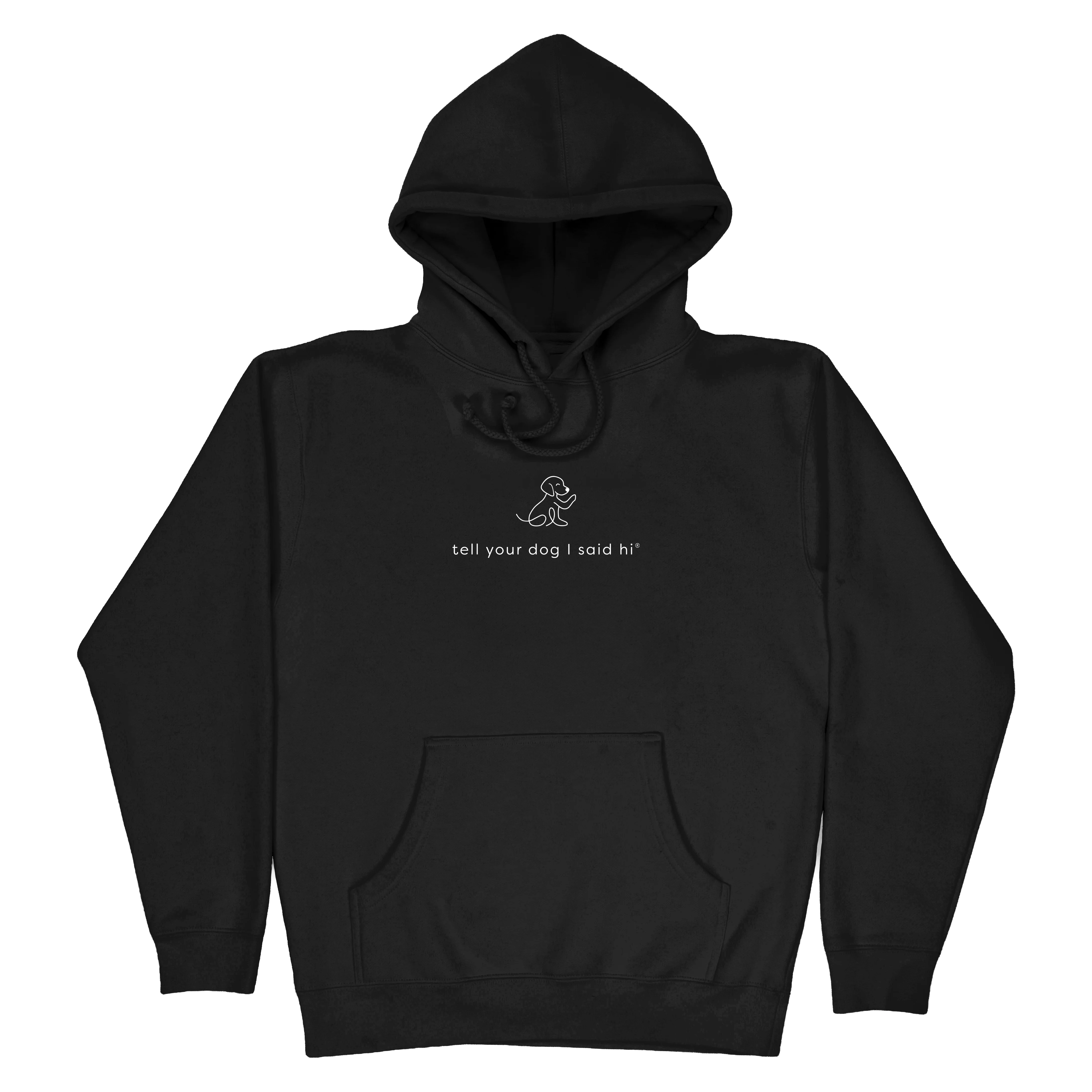 Waving Dog Hoodie - Black