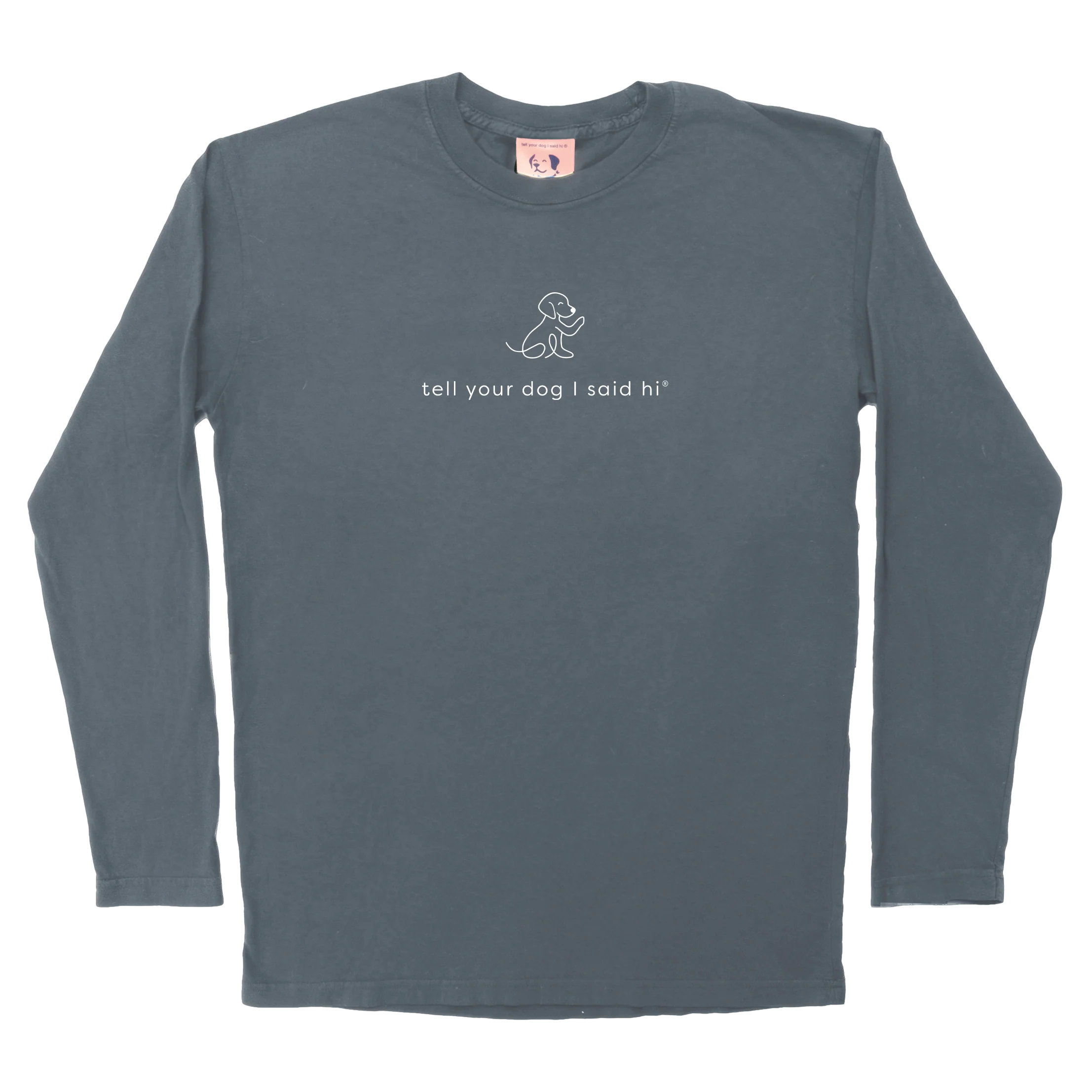 Waving Dog Long Sleeve Tee - Slate