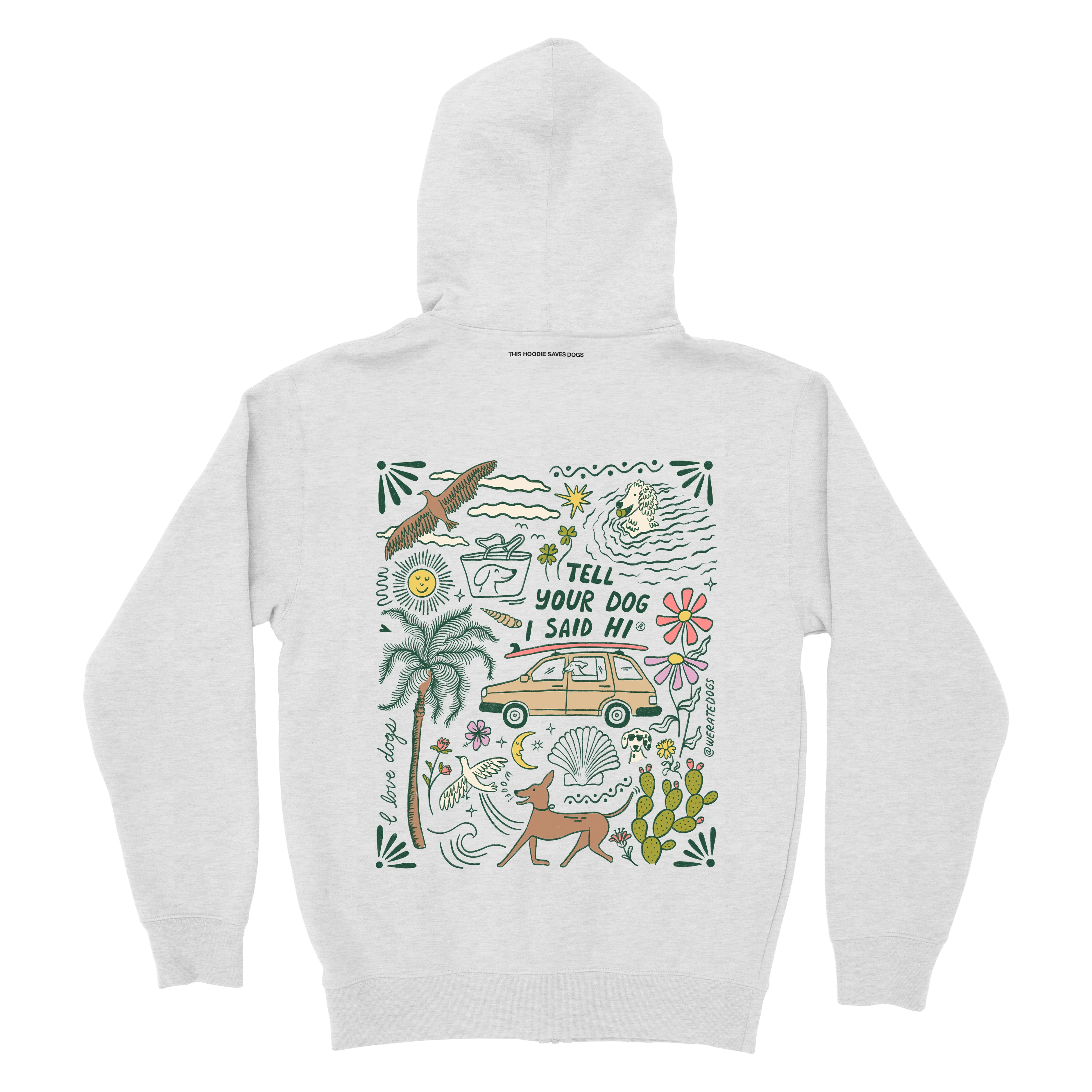 Road Trip Doodles Zip Hoodie - Ash Grey - Image 3